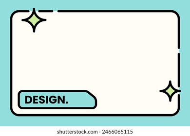 Futuristic element with retro color vector illustration. Vintage frame decoration.