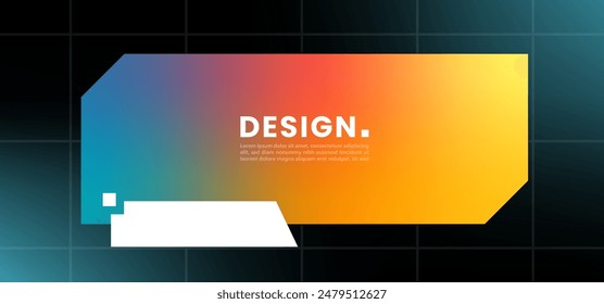 Futuristic element vector illustration. Colorful lower third video overlay.