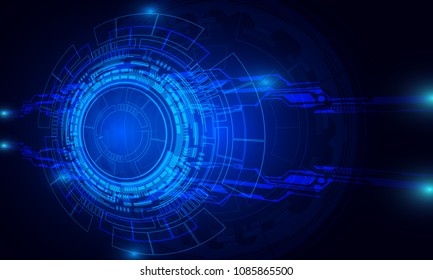 Futuristic Elements Cyber Technology Hi Tech Blue Scifi System Connection Network Vector Background