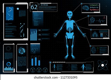 Futuristic elements human analysis health information.vector and illutration