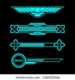 Futuristic Elements Scanning Loading Interface Control Panel Abstract Illustration
