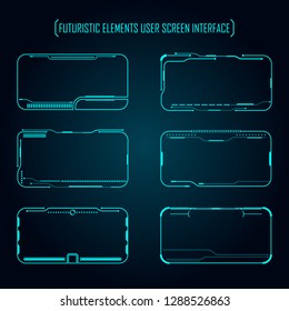 Futuristic Elements User Screen Monitor Interface Vector Illustration