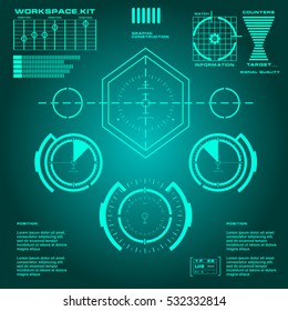 Futuristic emerald virtual graphic touch  user interface
