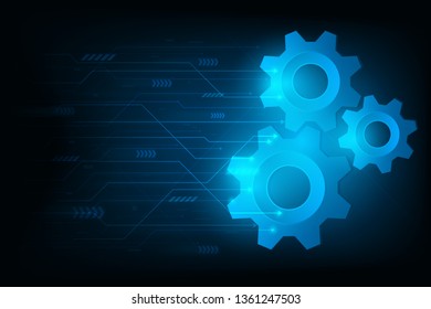 Futuristic engine gear for system for forward to future.vector and illustration