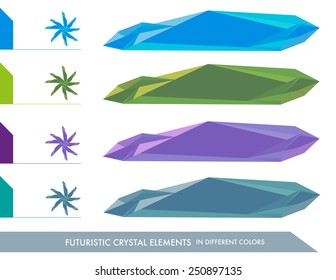 Futuristic EPS10 Crystal Theme Collection of Title Bars and Design Motif 