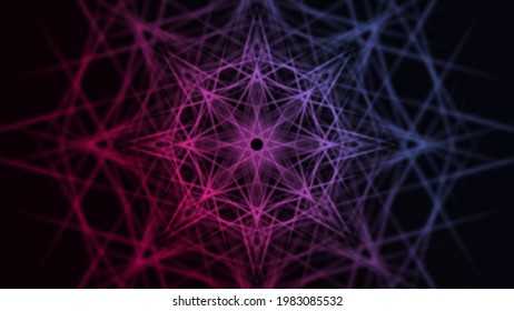 Futuristic esoteric ornamental mandala design. Abstract psychedelic geometric colorful flower. Vector illustration EPS10.