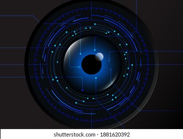 Futuristic eye detection scanning technology concept vector illustration