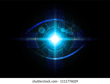 Futuristic eye detection technology concept vector illustration