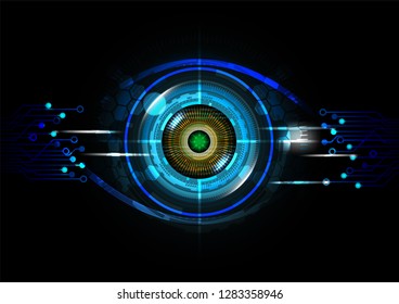 Futuristic eye detection technology concept with binary code vector illustration