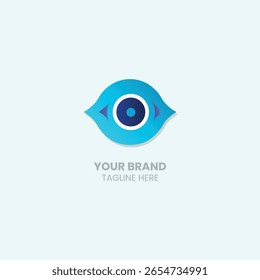 Futuristic eye icon for AI vision, face recognition, biometric systems, and computer vision technologies.