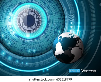 Futuristic eye with sphere