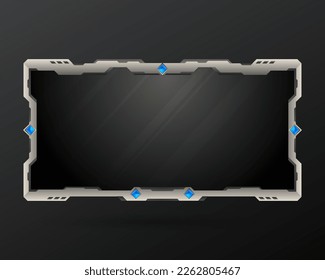 Futuristic fantasy game gui stream overlay screen panel frame template