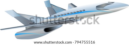 Futuristic fighter plane on a white background isolated vector illustration