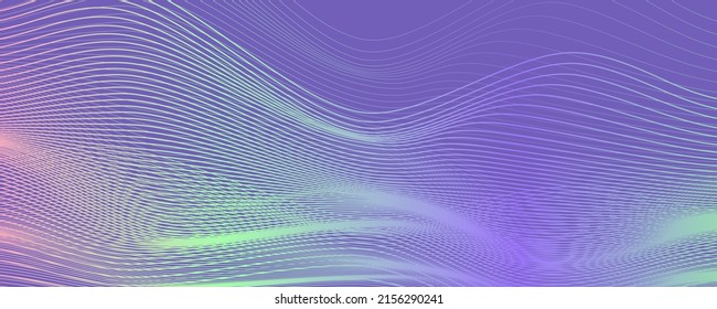Futuristic fine lines. Abstract geometric background. Wide future technology flyer. Fluid, light banner