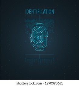 Futuristic fingerprint for network. Composition illustration for business. Graphic concept for your design