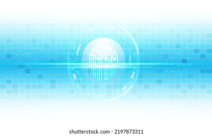 Futuristic  fingerprint technology with circuit identify security  background.Vector illustration