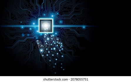 Futuristic fingerprint.Circuit security style.Biometric data security.Digital identify. Touch the future.