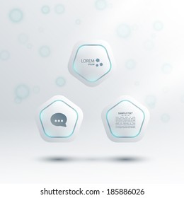 Futuristic Floating Pentagons Vector Design