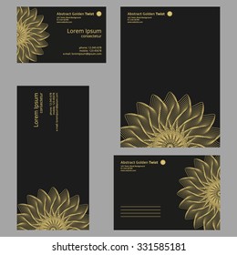 Futuristic floral company identity set