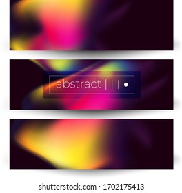 Futuristic flow hologram in abstract style on light background. Technology concept vector design. Modern colorful Liquid shape flow poster.  Dynamic effect. 