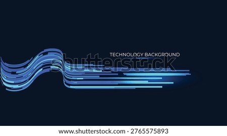 Futuristic flowing curve technology background. Featuring bright blue lines simulating high-speed data transmission. Elegant, glowing blue curved paths snake through a digital space, simulating massive torrents of big data in continuous transmission like cybernetic rivers of interconnected information. Each curve pulses with neon energy, evoking streams of analytics, cloud servers, and neural networks in action. Perfect for financial dashboards, generative AI visuals, cybersecurity animations, or metaverse prototypes.