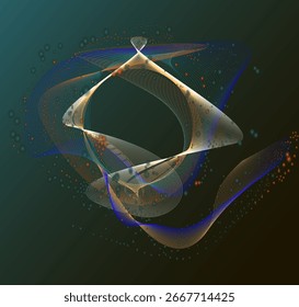 Futuristisches Design mit fließenden digitalen Kurven