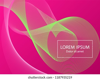 Futuristic fluid curve shapes composition. Landing page template vector. Cool background design. Trendy gradients. Wavy geometric curve lines grid texture loop abstract background.