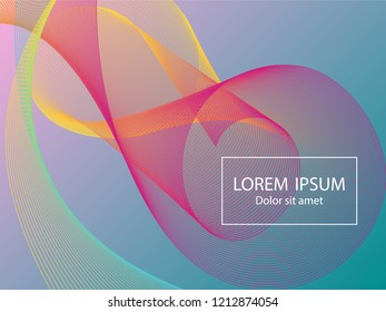 Futuristic fluid curve shapes composition. Landing page template vector. Vibrant background design. Futuristic poster design. Wavy geometric curve lines grid texture music abstract background.