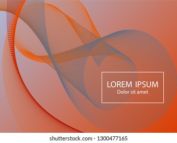 Futuristic fluid curve shapes composition. Landing page template vector. Vibrant background design. Trendy gradients. Wavy geometric curve lines grid texture swirl abstract background.