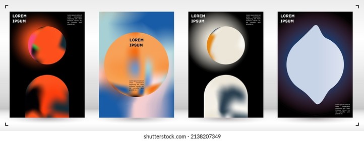 Futuristic  Fluid Gradient Vector Cover. Holographic Abstract Background Poster Design Template. Minimal Neon Design Concept for Your Business Card, Annual Report, Catalogs, Brochure. 