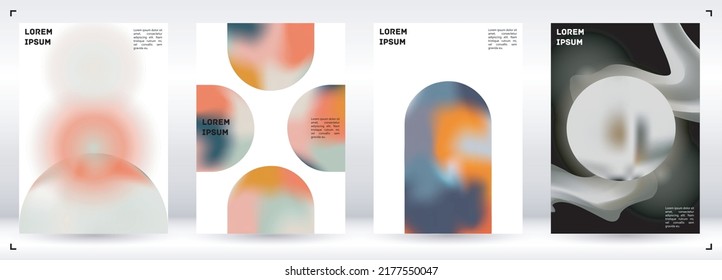 Futuristic  Fluid Gradient Vector Cover. Holographic Abstract Background Poster Design Template. Minimal Neon Design Concept for Your Business Card, Annual Report, Catalogs, Brochure. 