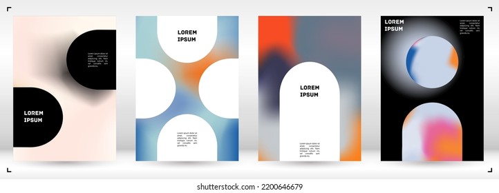 Futuristic  Fluid Gradient Vector Cover. Holographic Abstract Background Poster Design Template. Minimal Neon Design Concept for Your Business Card, Annual Report, Catalogs, Brochure. 