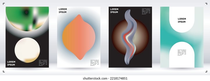 Tapa del vector de gradiente de fluido futurista. Plantilla de diseño de afiches de fondo de resumen holográfico. Concepto mínimo de diseño neón para su tarjeta de visita, informe anual, catálogos, folleto. 