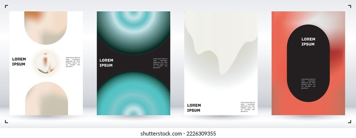 Futuristic  Fluid Gradient Vector Cover. Holographic Abstract Background Poster Design Template. Minimal Neon Design Concept for Your Business Card, Annual Report, Catalogs, Brochure. 