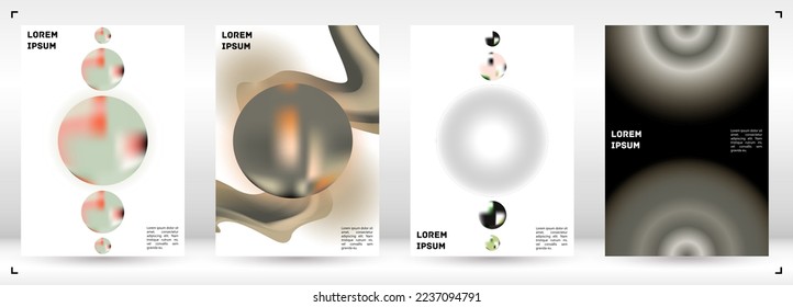 Futuristic  Fluid Gradient Vector Cover. Holographic Abstract Background Poster Design Template. Minimal Neon Design Concept for Your Business Card, Annual Report, Catalogs, Brochure. 