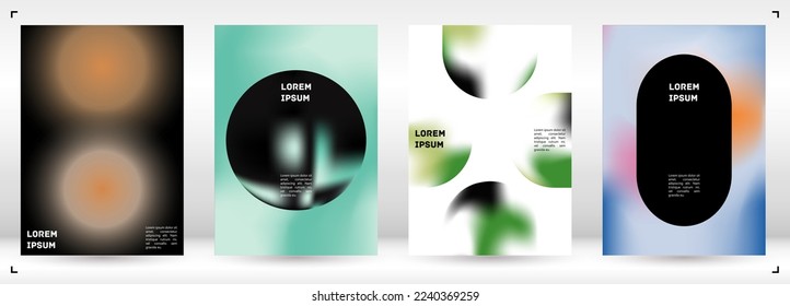 Futuristic  Fluid Gradient Vector Cover. Holographic Abstract Background Poster Design Template. Minimal Neon Design Concept for Your Business Card, Annual Report, Catalogs, Brochure. 