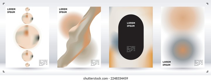 Futuristic  Fluid Gradient Vector Cover. Holographic Abstract Background Poster Design Template. Minimal Neon Design Concept for Your Business Card, Annual Report, Catalogs, Brochure. 