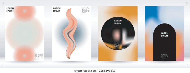 Futuristic  Fluid Gradient Vector Cover. Holographic Abstract Background Poster Design Template. Minimal Neon Design Concept for Your Business Card, Annual Report, Catalogs, Brochure. 