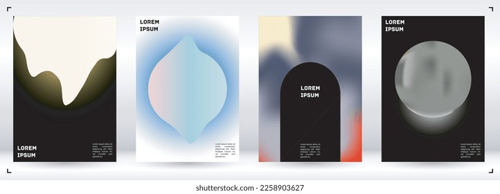 Futuristic  Fluid Gradient Vector Cover. Holographic Abstract Background Poster Design Template. Minimal Neon Design Concept for Your Business Card, Annual Report, Catalogs, Brochure. 
