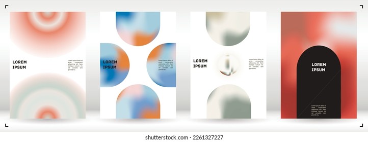 Futuristic  Fluid Gradient Vector Cover. Holographic Abstract Background Poster Design Template. Minimal Neon Design Concept for Your Business Card, Annual Report, Catalogs, Brochure. 