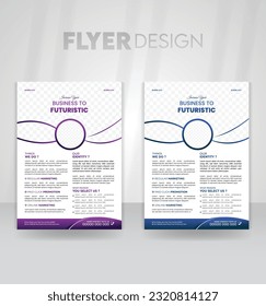 futuristic flyer design with several uses. business flyer design template for corporations. Creatively created business flyer using geometry. a vector-based flyer layout template in A4 format.