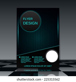 Futuristic flyer vector template.