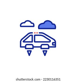 futuristische Flugwagensymbol, Vektorgrafik