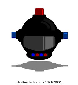 futuristic flying police robot