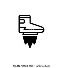 futuristische Flugschuhsymbol, Vektorgrafik