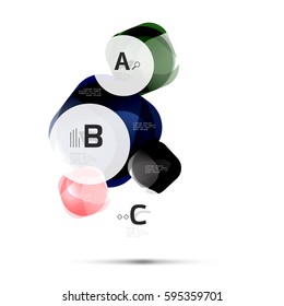 Cuadrados volantes futuristas, plantilla de fondo abstracto. Fondo de plantilla de vector para diseño de flujo de trabajo de impresión, diagrama, opciones de número o banner de diseño web