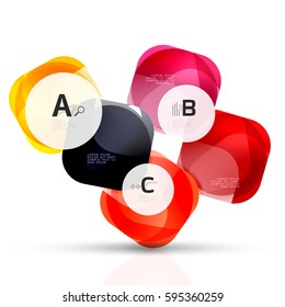Cuadrados volantes futuristas, plantilla de fondo abstracto. Fondo de plantilla de vector para diseño de flujo de trabajo de impresión, diagrama, opciones de número o banner de diseño web