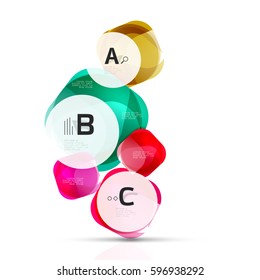 Cuadrados volantes futuristas, plantilla de fondo abstracto. Plantilla de vector para diseño de flujo de trabajo de impresión, diagrama, opciones de número o banner de diseño web