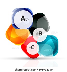 Cuadrados volantes futuristas, plantilla de fondo abstracto. Vector para diseño de flujo de trabajo de impresión, diagrama, opciones de número o banner de diseño web