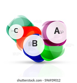 Cuadrados volantes futuristas, plantilla de fondo abstracto. Vector para diseño de flujo de trabajo de impresión, diagrama, opciones de número o banner de diseño web